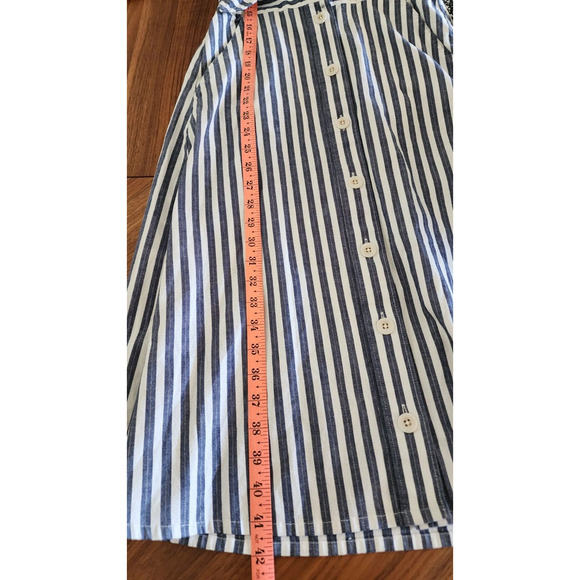 Madewell Shimmer Stripe Cutout tie bust Button Skirt Midi Dress NWOT $110 size 2 - Picture 9 of 9